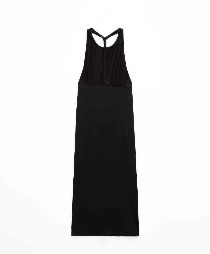 Vestido maxi com detalhe em modal