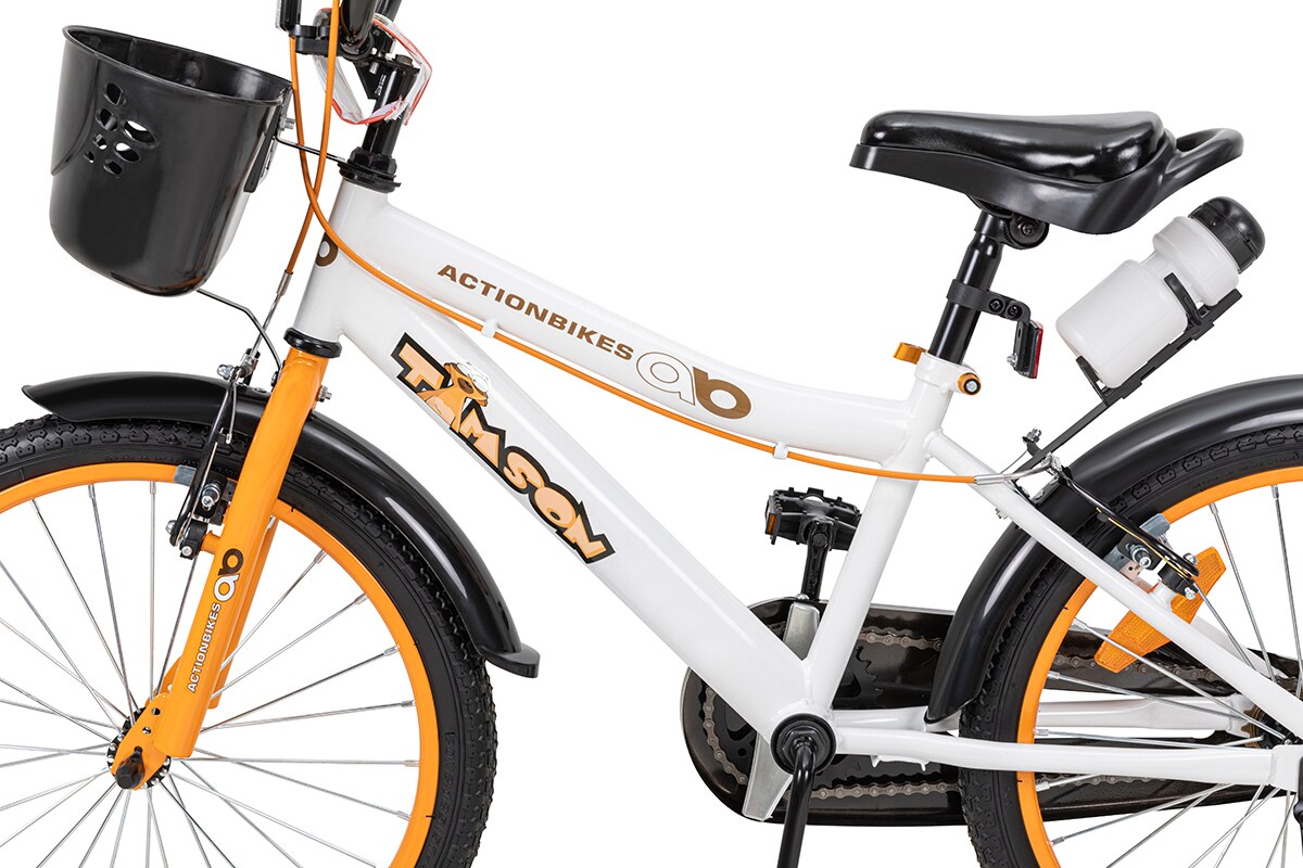 Actionbikes Kinderfahrrad Timson 20 Zoll, V-Brake-Bremsen, höhenverstellbar, Fahrradständer, Korb