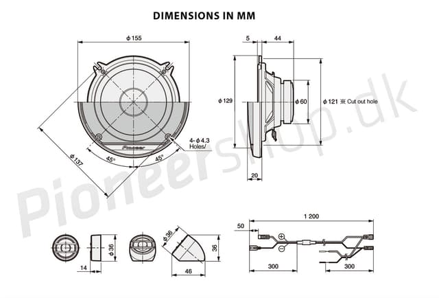 Pioneer TS-G130C 13 cm. højttalersystem
