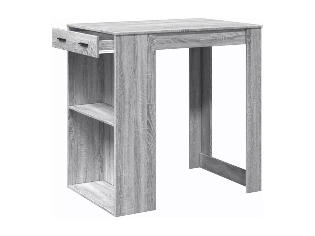 Table de bar sonoma gris 102x70x103,5 cm bois d'ingénierie