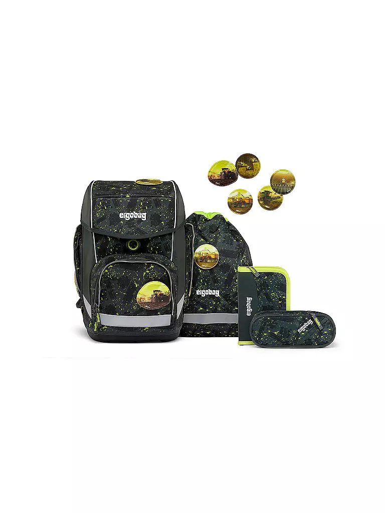 ERGOBAG Schultaschen Set 5tlg CUBO - MähdreschBär dunkelgrün