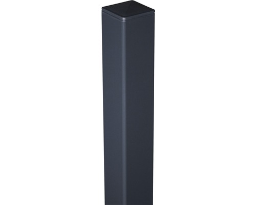 GroJa aluminium paal inclusief paalkap, 6 x 6 x 190 cm, voor vastschroeven, antraciet