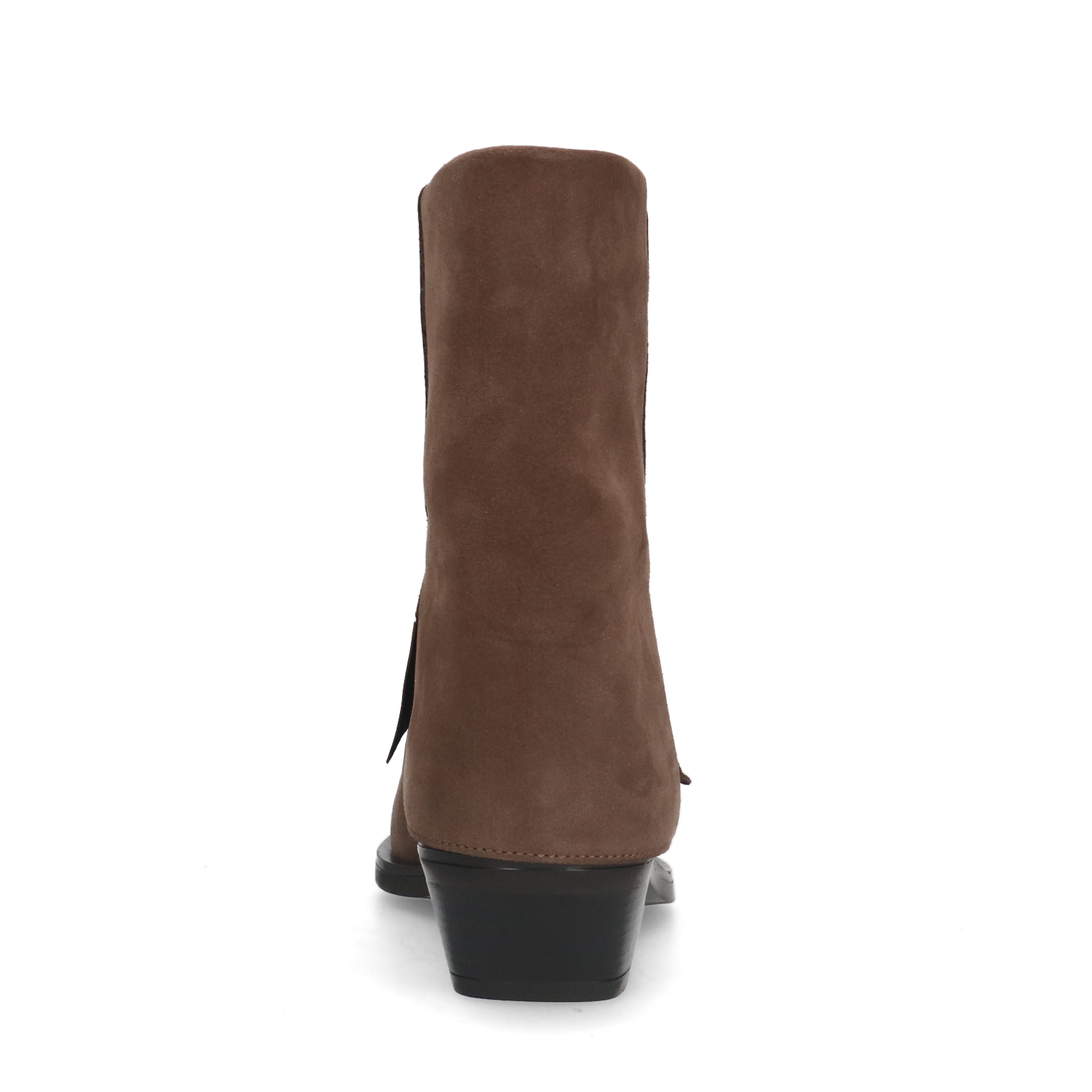 Taupe suède cowboy laarzen met flap