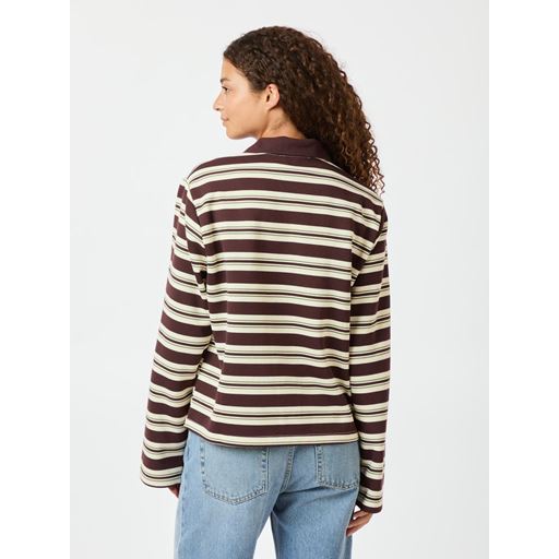 Neo Noir Mala Stripe Polo Bluse, Brown, 42