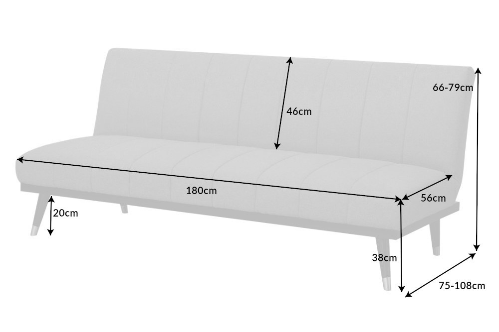 Design Schlafsofa PETIT BEAUTÉ 180cm champagner beige Samt 3-Sitzer