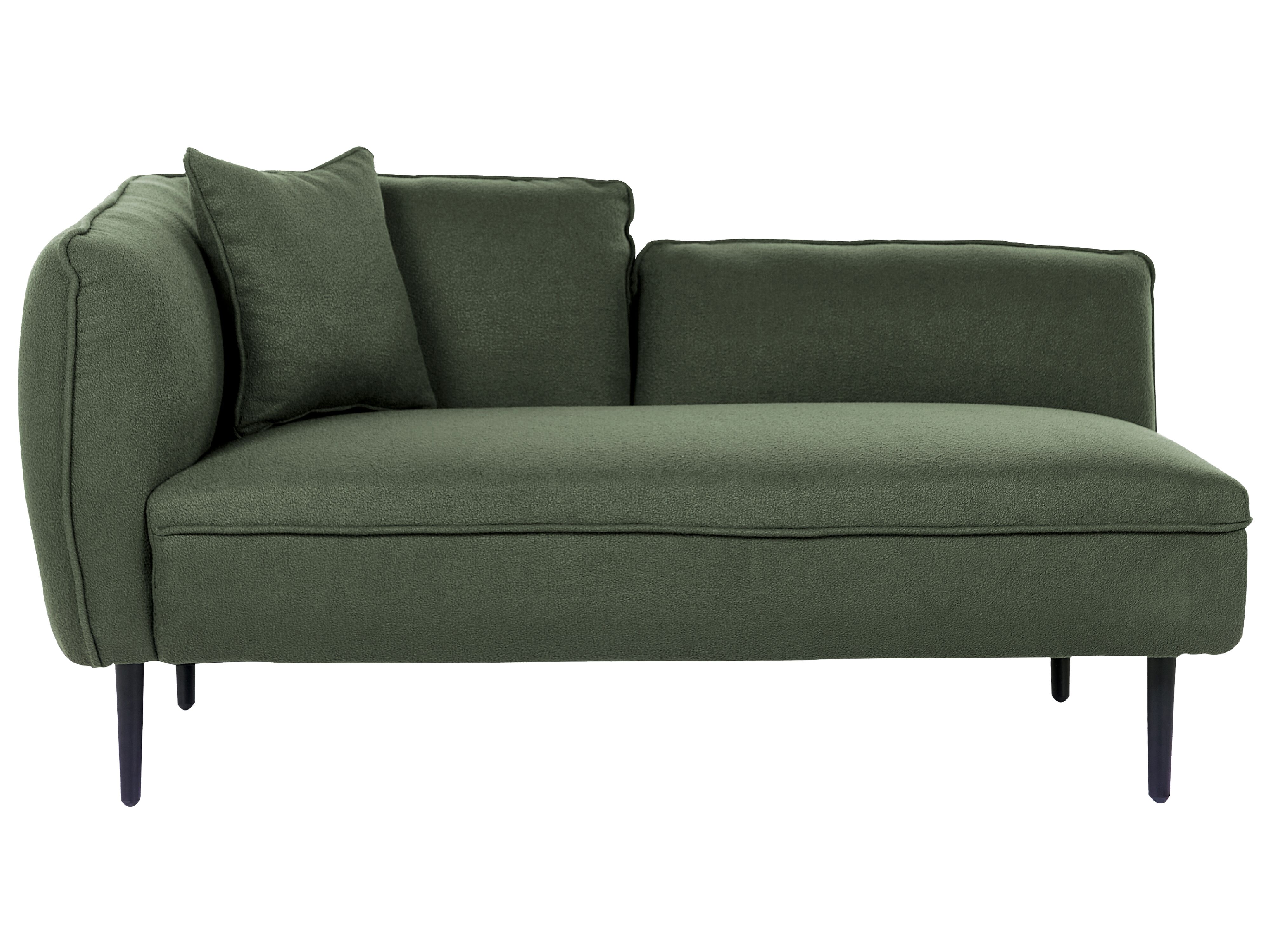 Linkszijdige chaise longue CHEVANNES Bouclé Donkergroen
