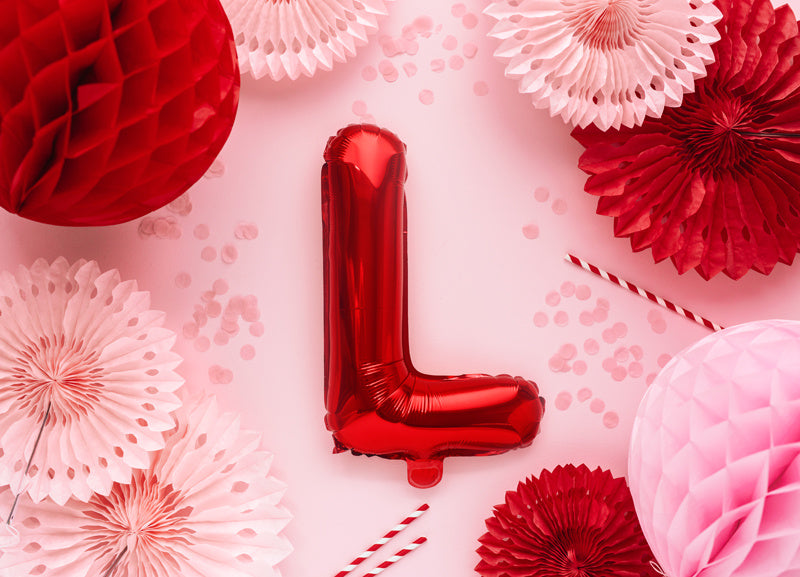 Folie Ballon Letter L Rood Leeg 35cm