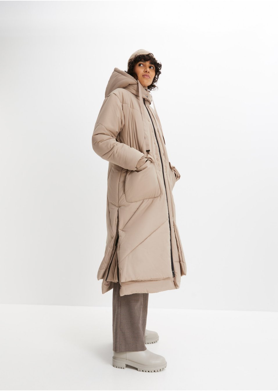Manteau doudoune oversized avec zip latéral