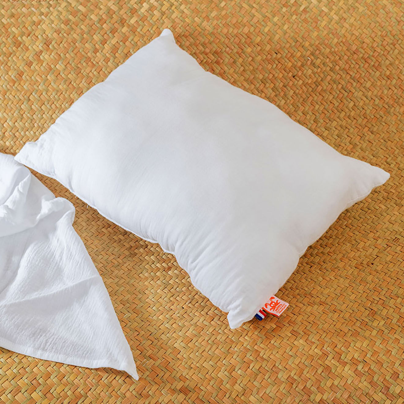 Papate Coussin Rectangle en Coton Bio blanc - 30x40 cm