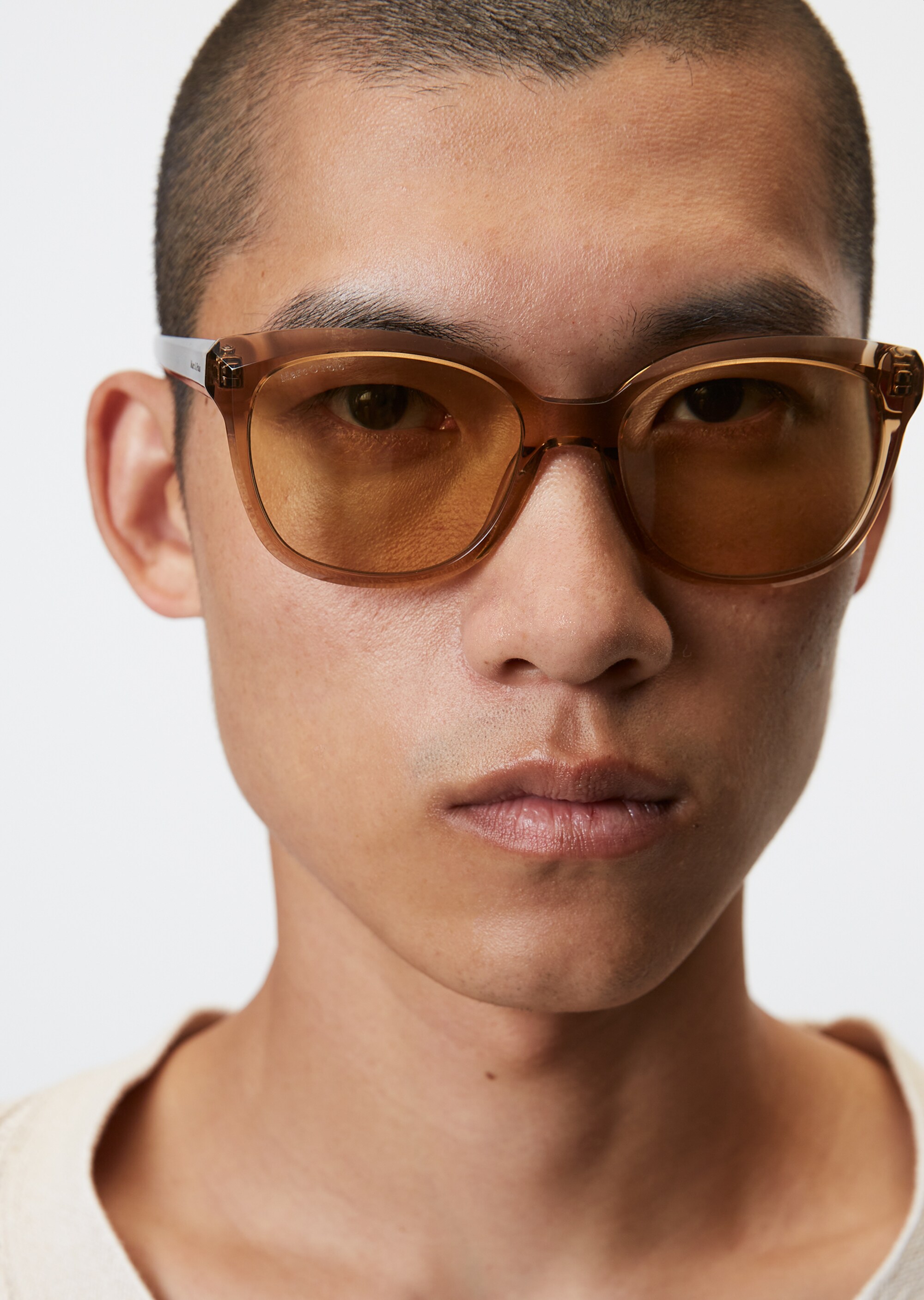 Unisex-Sonnenbrille mit breitem Bio-Acetat-Rahmen
