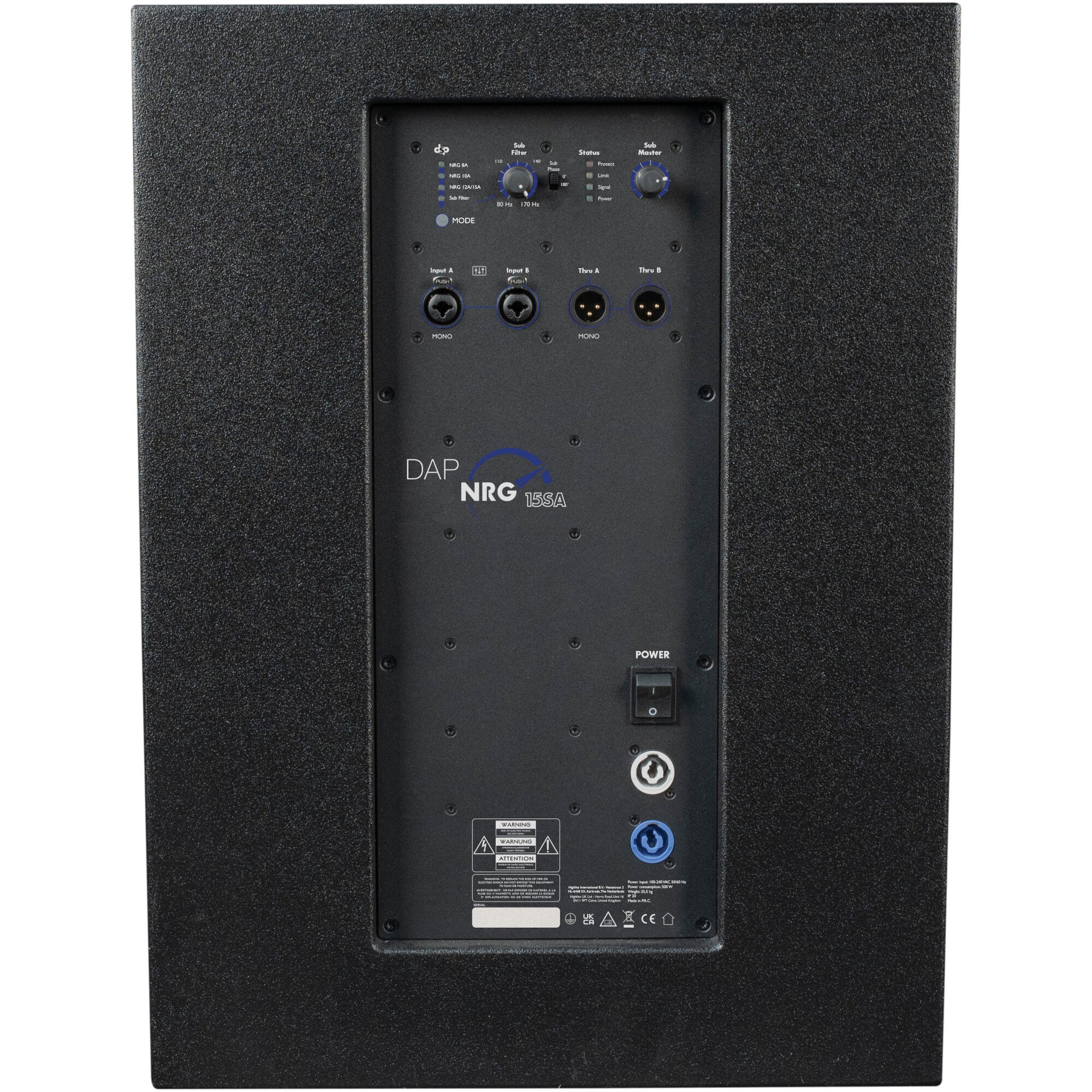 DAP NRG-15SA actieve 15 inch bassreflex subwoofer 500W
