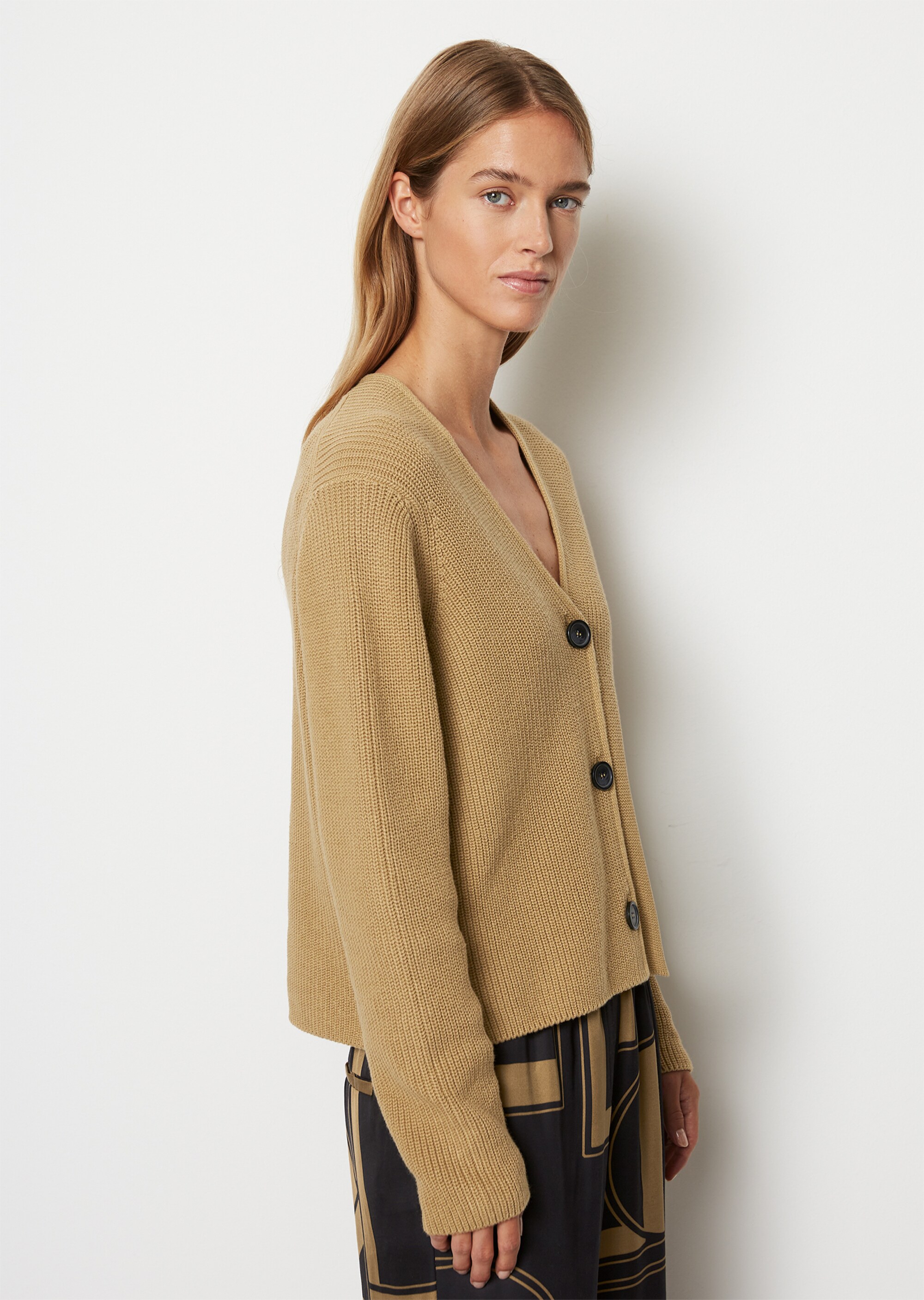 V-Neck-Cardigan relaxedaus Heavy-Weight-Organic-Cotton