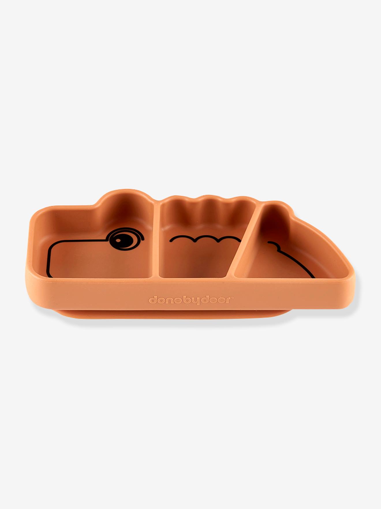 Prato de silicone amarelo escuro liso Stick&Stay Croco da DONE BY DEER.