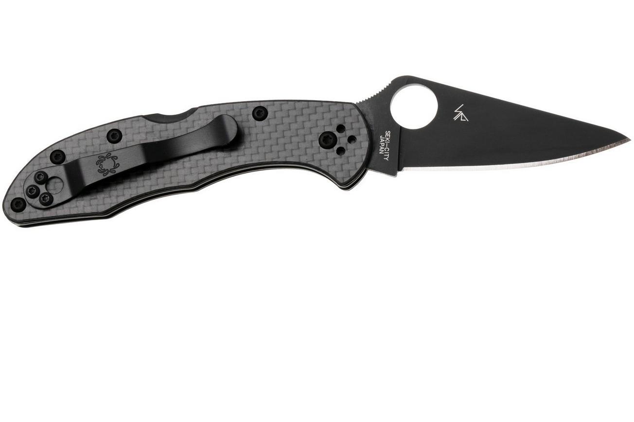 Spyderco Delica 4 Black TiCN CPM CruWear C11CFPBK Carbon Fiber, Sprint Run zakmes