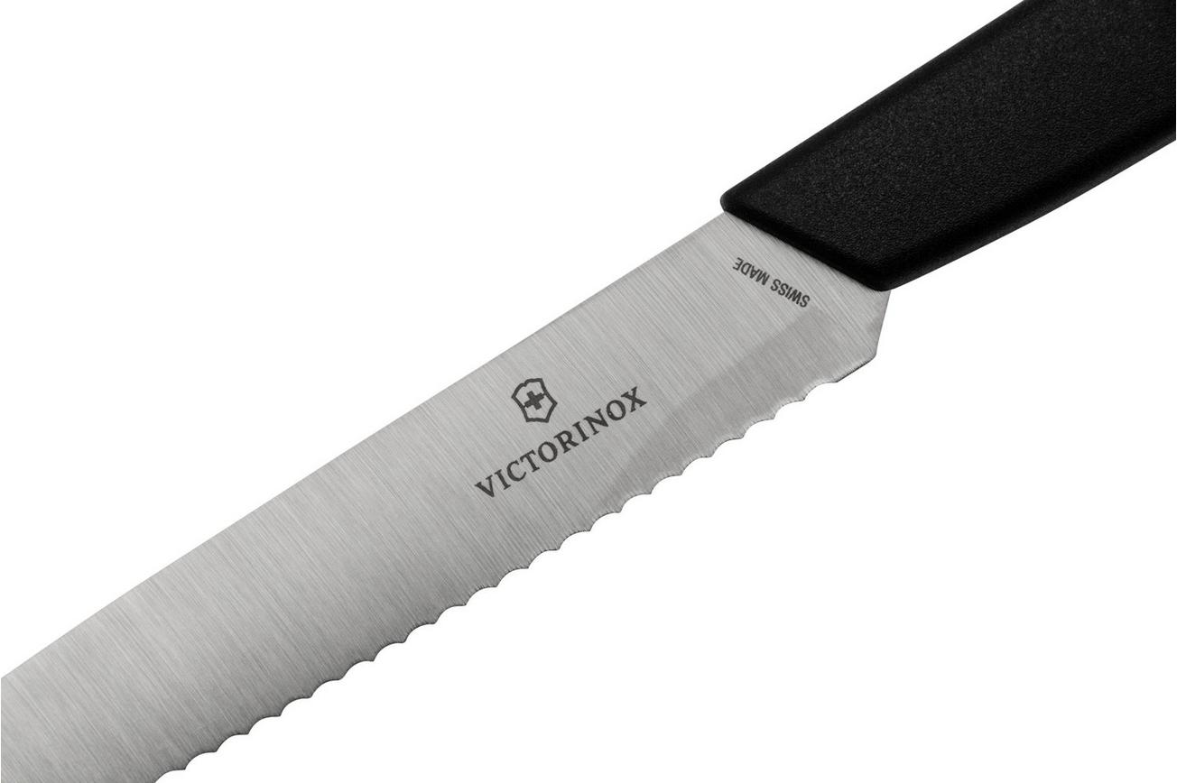 Victorinox Swiss Modern 6.9003.10W gekarteld groentemes 10 cm, zwart