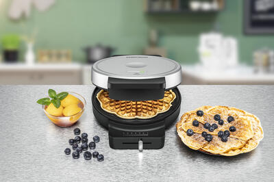 Waffel Automat Waffeleisen Maker mit Anti-Haft Beschichtung (WA 850) - Silber