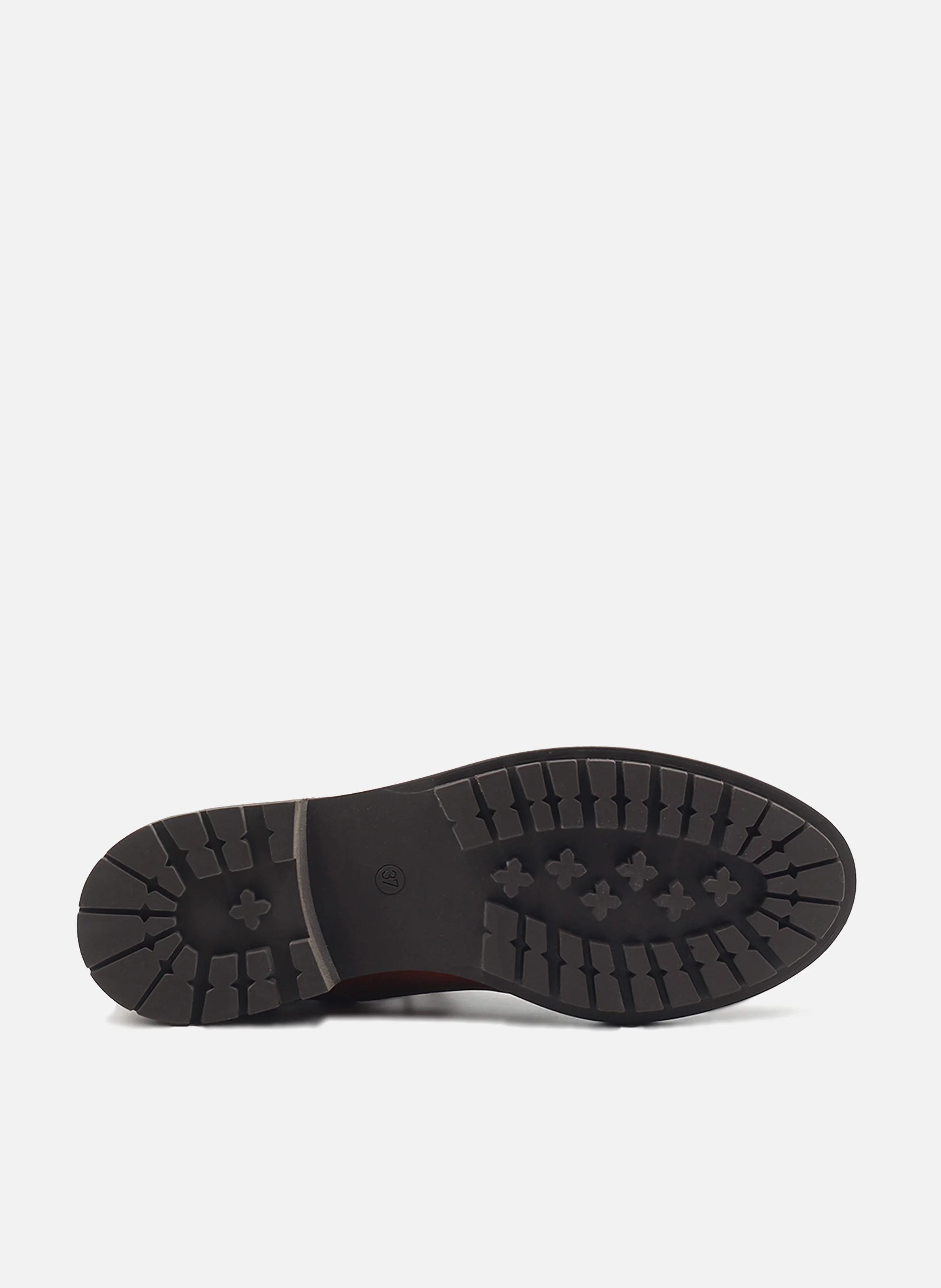 Bottines plates à lacet cuir lisse | Marron