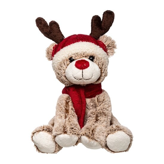 Peluche ours avec bonnet renne + écharpe   de               Atmosphera