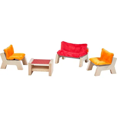 HABA 303840 Little Friends – Puppenhaus-Möbel Wohnzimmer