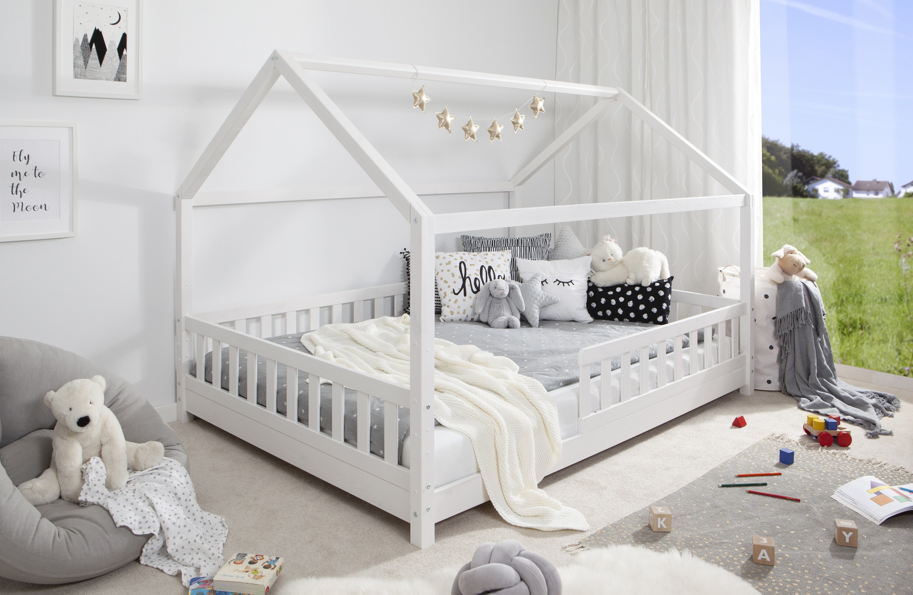 TiCAA Kinderbett Hausbett 