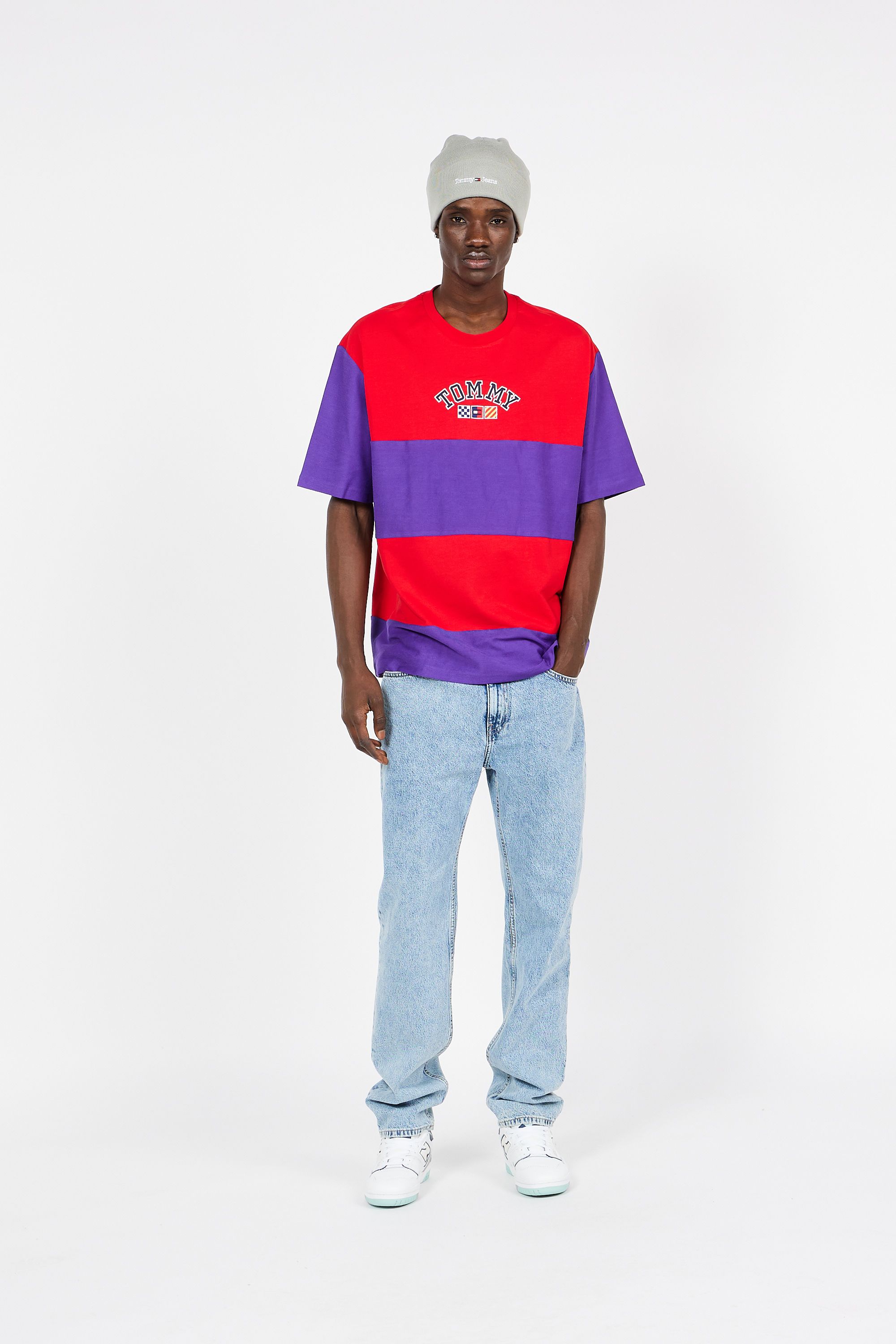 TOMMY JEANS T-shirt TJM TEXTURE BLOCKED Rouge