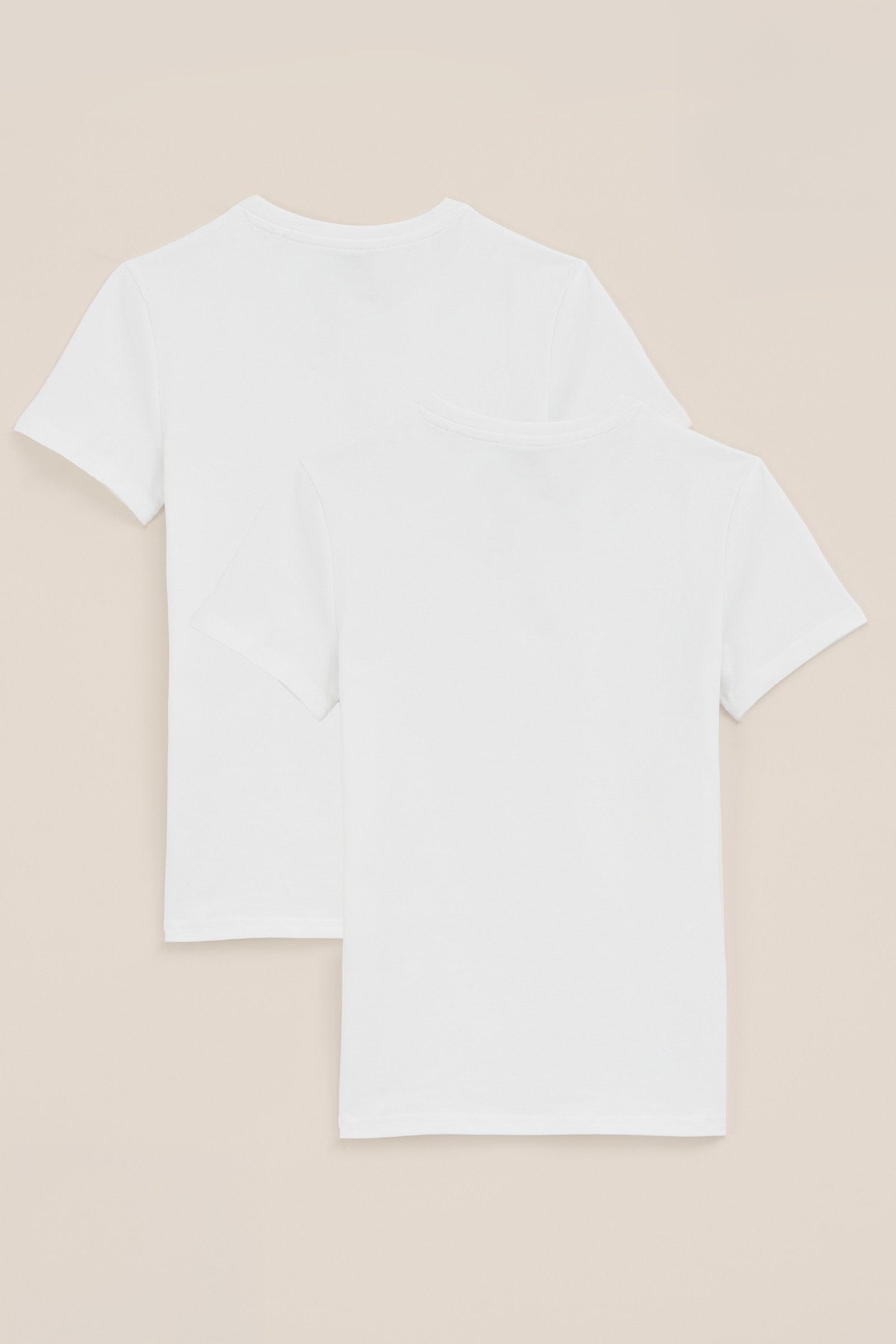 Jongens basic T-shirt met ronde hals, 2-pack WE Fashion Wit