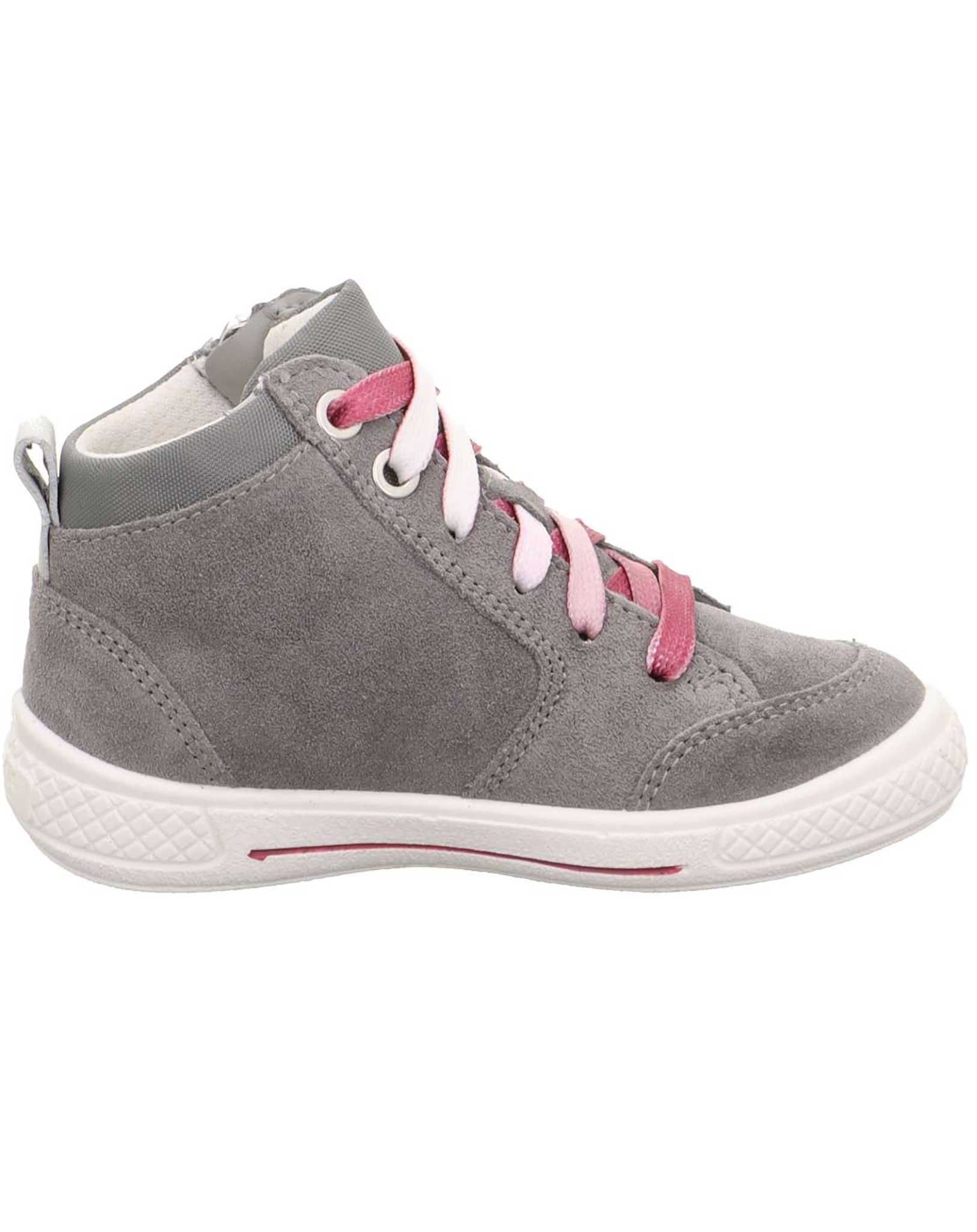 Leder-Sneaker TENSY SCHMETTERLING hoch in hellgrau