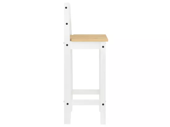 Ensemble de bar 3 pcs Blanc Bois de pin massif