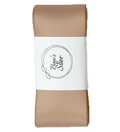 By Stær Taufband m. Schleife - Satin - Beige