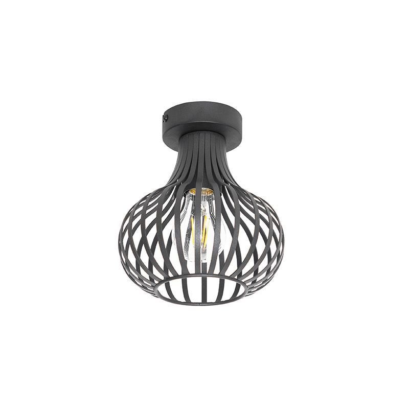 Moderne plafondlamp zwart 18 cm - Saffira