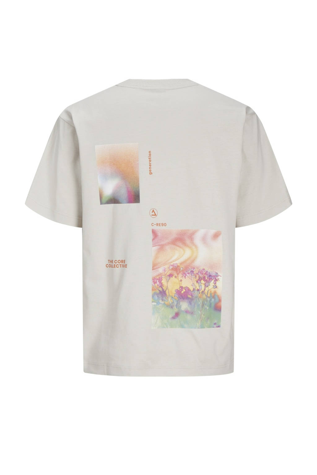 JACK & JONES T-shirt JCOSOLARRIZE met backprint ecru