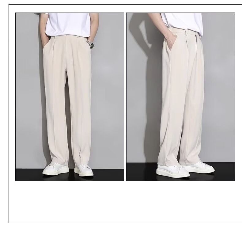 Cowpow - Mid Rise Plain Loose Fit Dress Pants