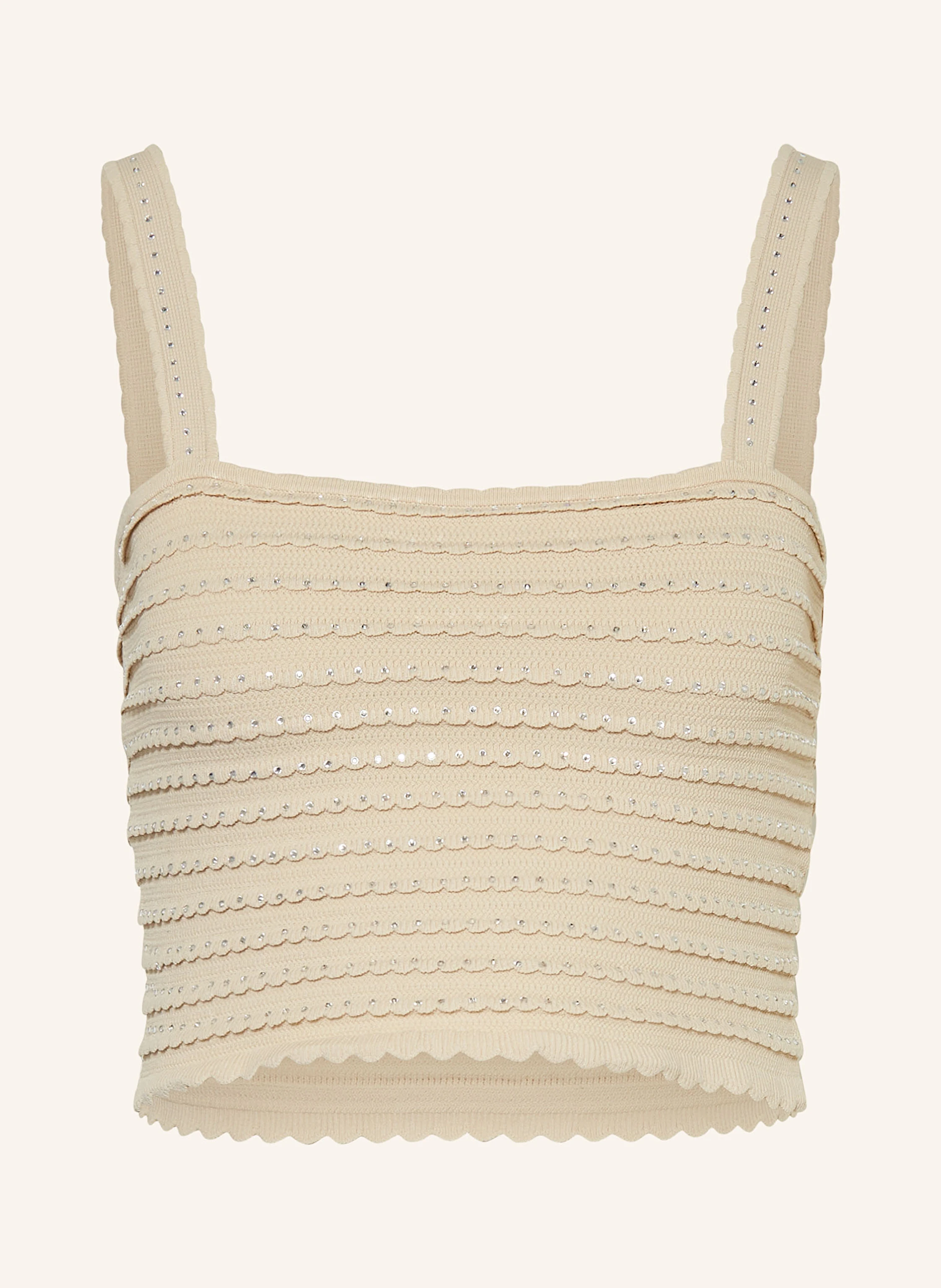 SANDRO Cropped-Stricktop mit Schmucksteinen