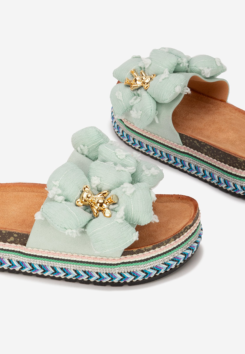 Mules à plateforme vert Amnia