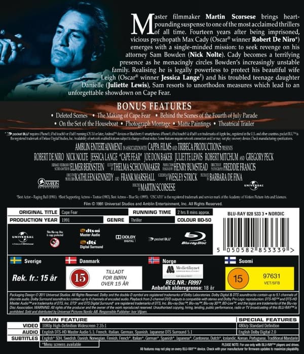 Cape Fear (1991) 20th Anniversary (Blu-ray)