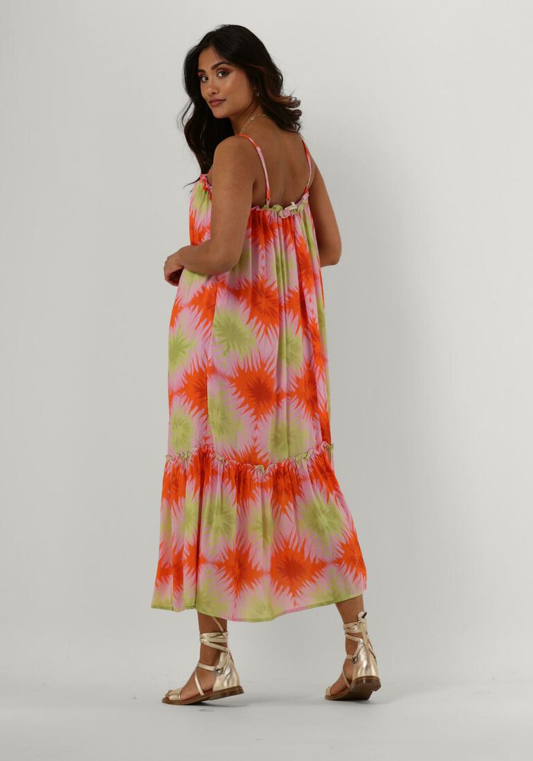 CIRCLE OF TRUST oranje circle of trust midi jurk jessy dress