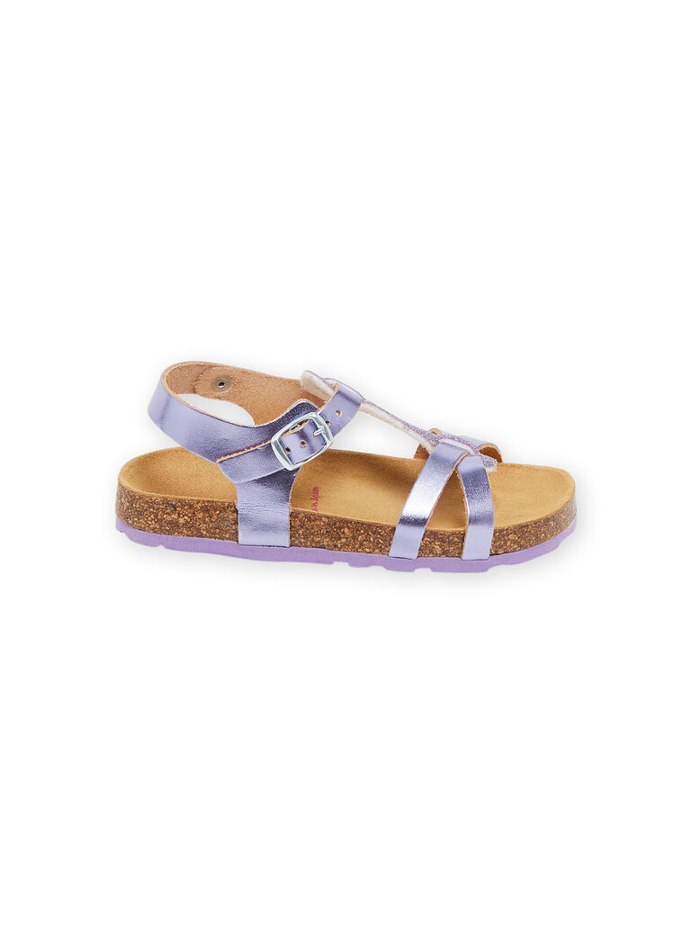 Sandales violettes en cuir