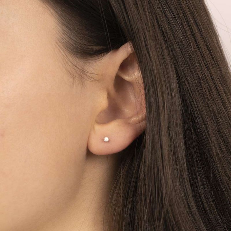 Boucles d'oreilles Or Blanc et Diamant