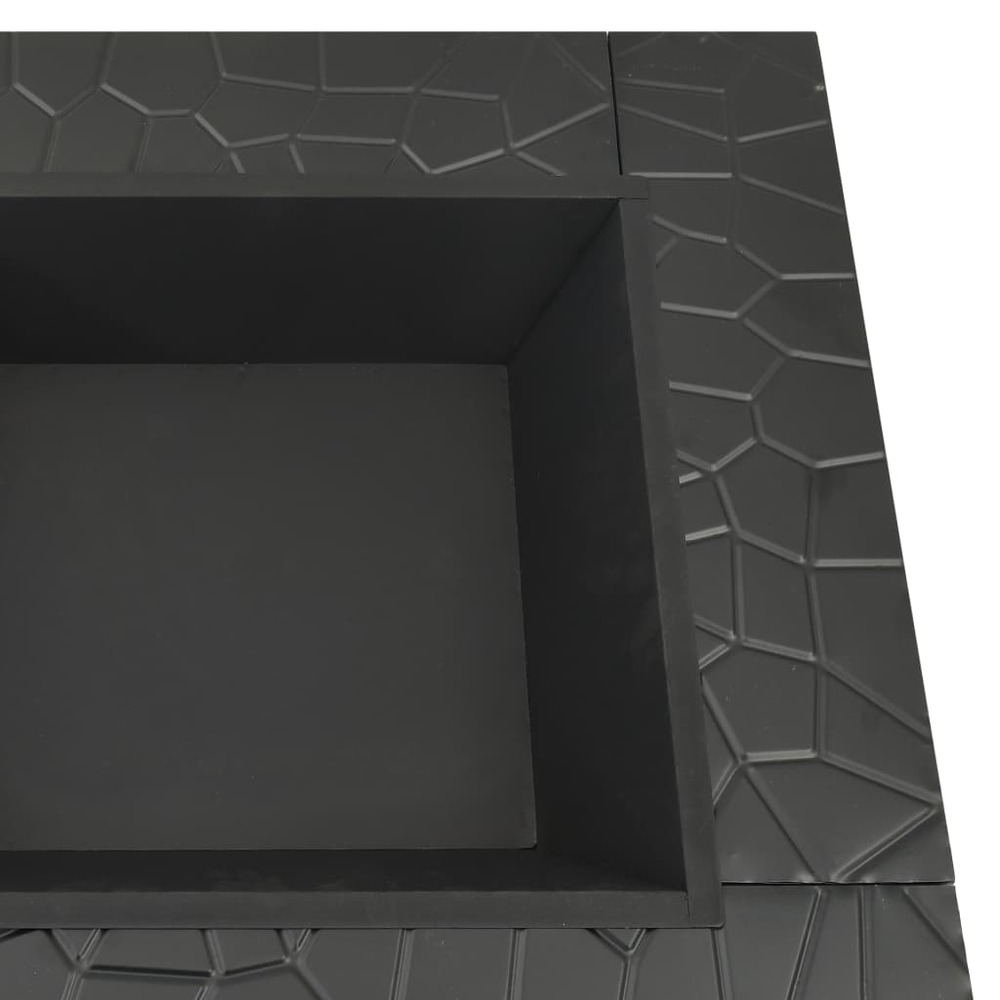 Foyer avec tisonnier 79x79x46,5 cm xxl acier