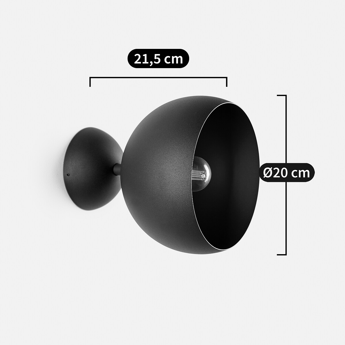 LA REDOUTE INTERIEURS<br>Candeeiro de parede ajustável de metal, Zinor