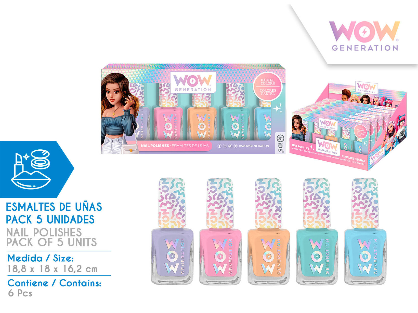 VERNIZ WOW PACK 5 UNIDADES