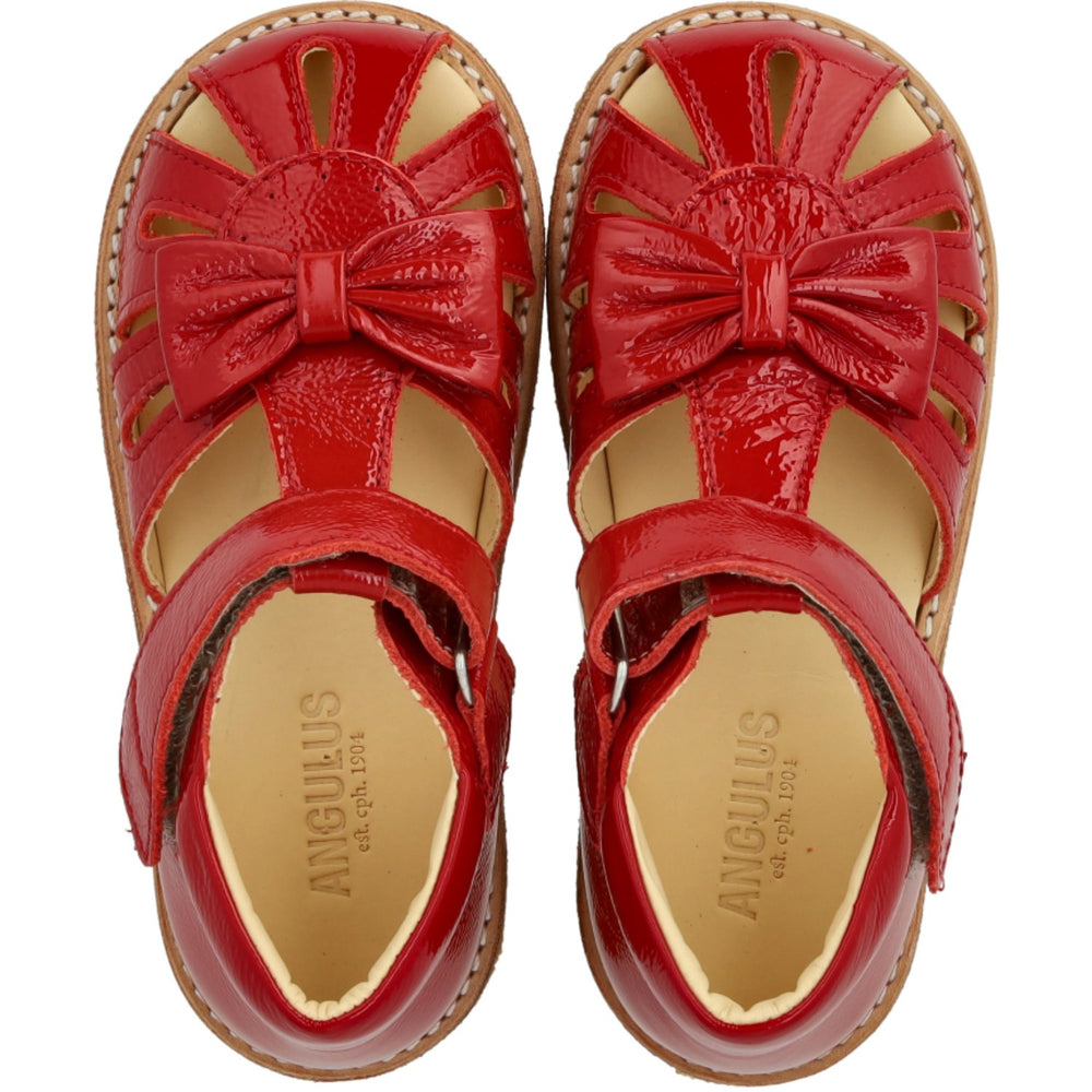 Køb Angulus Dark Red Begynder Sandal Med Sløjfe Og Velcro Lukning
