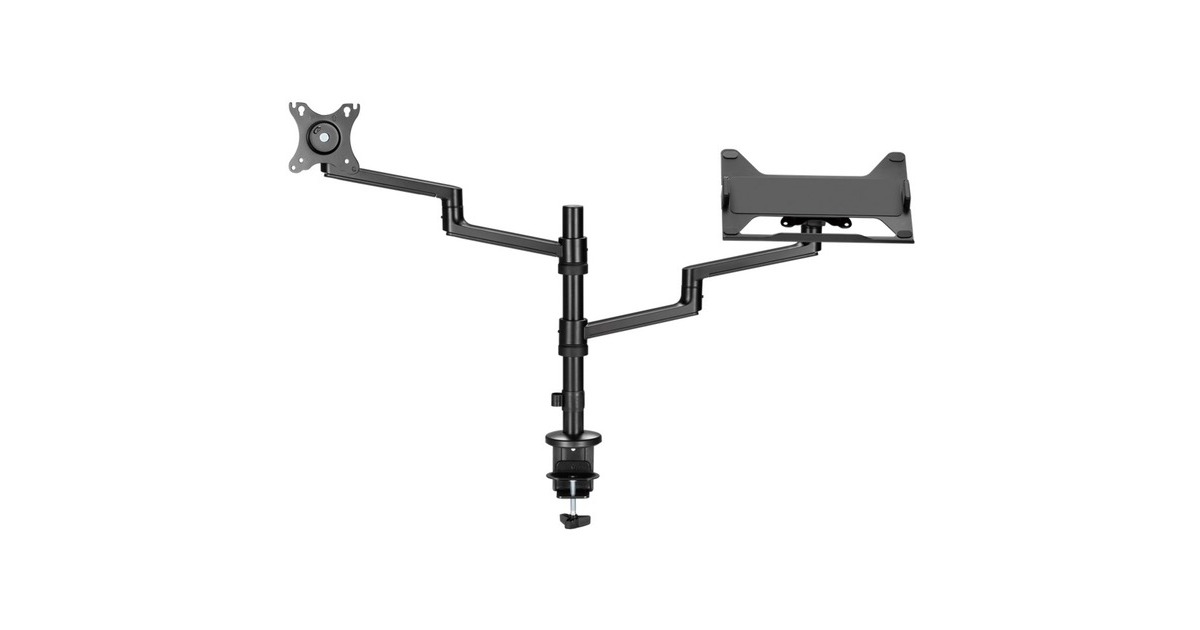 goobayDeluxe Monitor Mount met Laptop Arm, 17 tot 32 inch monitorarm  (Zwart)