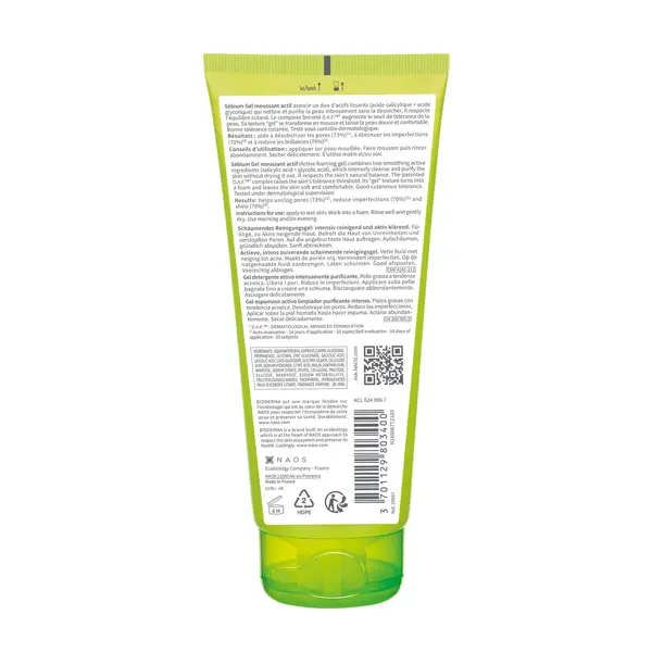 Bioderma Sébium Active Gel de Limpeza Espumante Purificante para Pele Oleosa 200ml