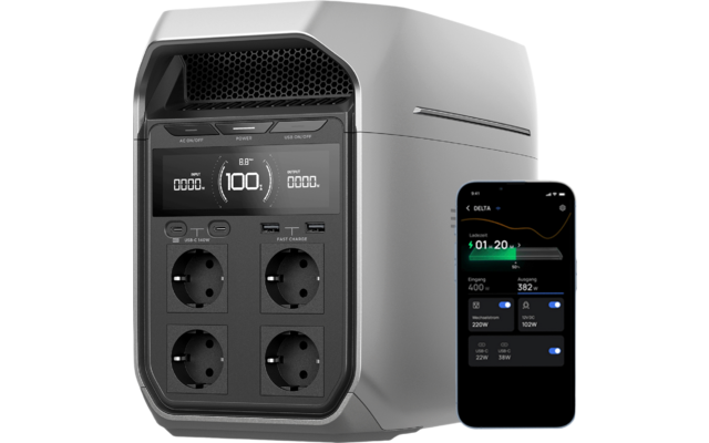 EcoFlow Delta 3 Tragbare Powerstation 1 kWh 1.800 W