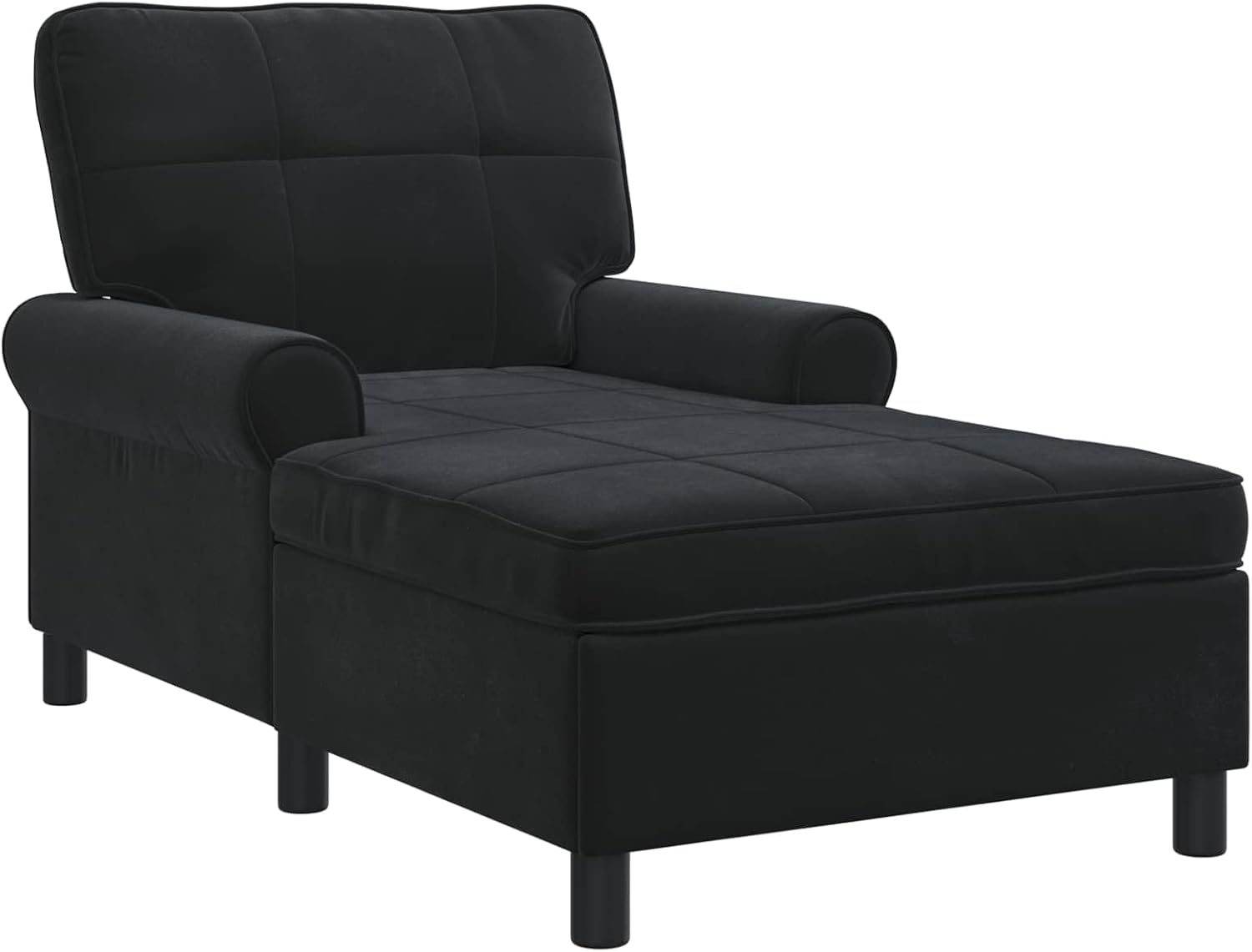 vidaXL Lounge-Liege mit Kissen Schwarz 91 x 157 x 91 cm Samt, Wohnzimmer, Rechteckig, Modern, Langlebig, Elegantes Design, Komfort, Vielseitige Nutzung, Funktional, Stilvolle Möbeloptionen