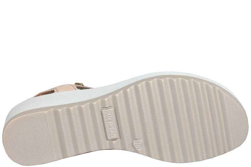 IMAC SANDAL I BEIGE GLAT SKIND MED GULDPRÆGNING