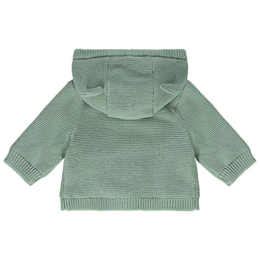 Gilet tricot à capuche ludique pour bébé garçon - Vert