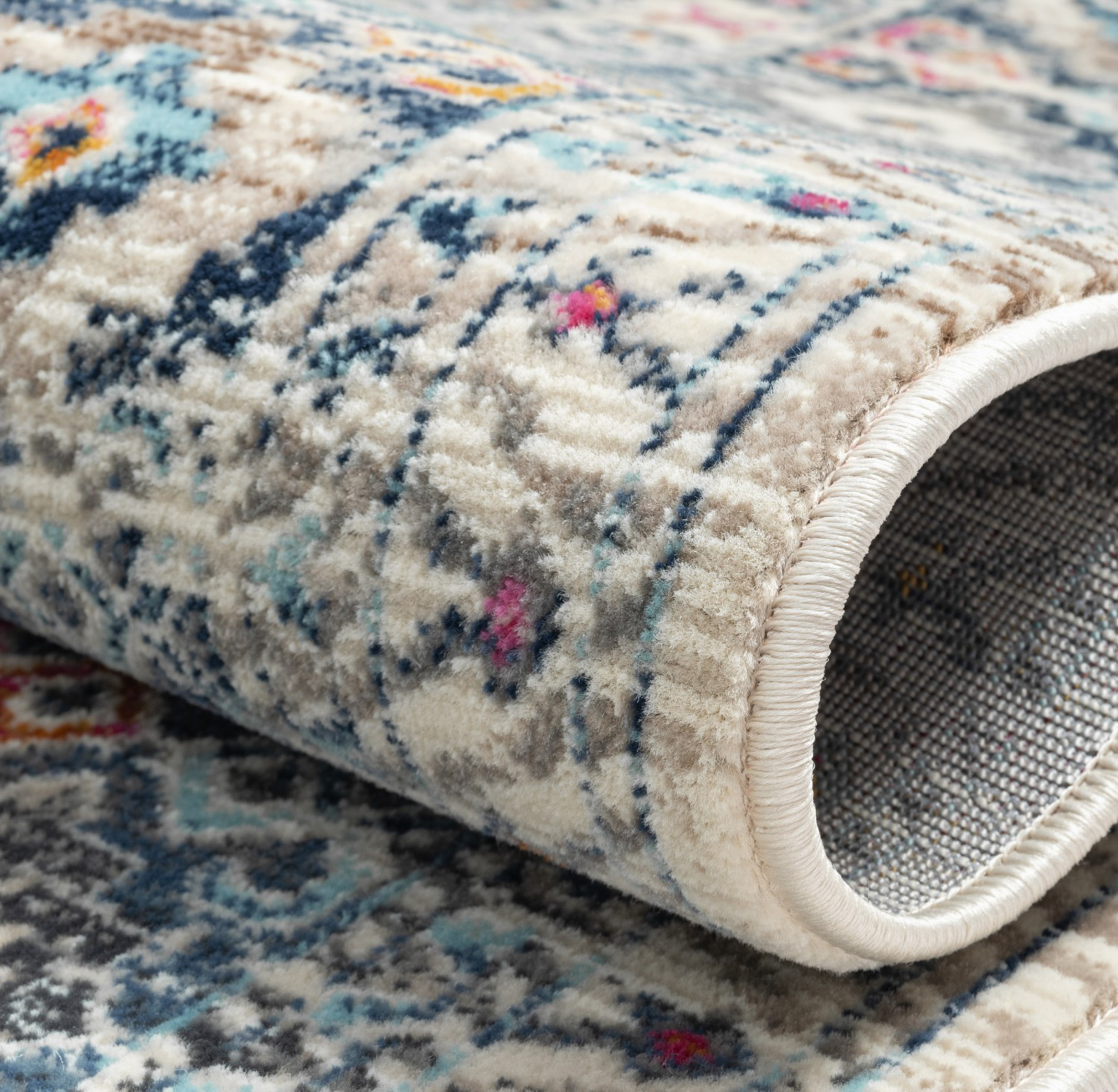 Teppich ELFI 2 - anthrazit-blau-creme - 170x240 cm