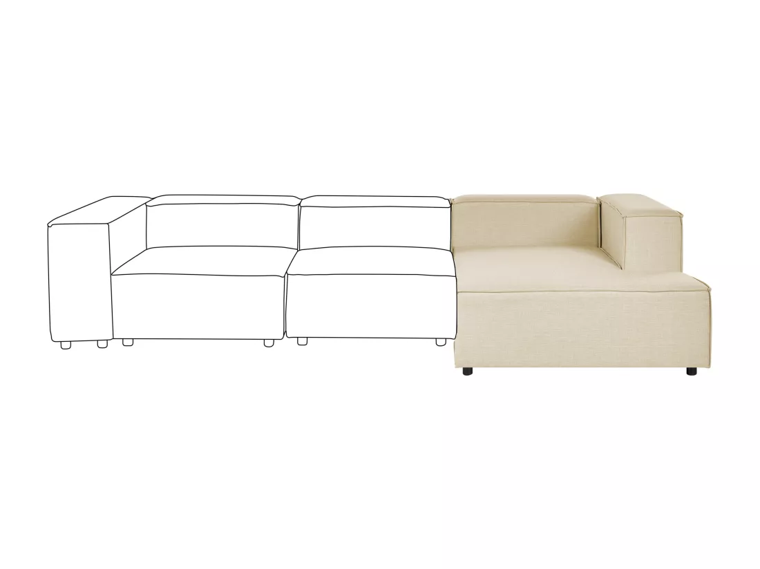 Divan côté droite pour canapé en lin beige APRICA